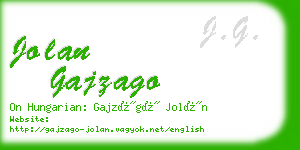 jolan gajzago business card